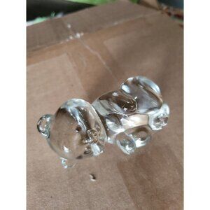 Fenton Art Glass Bear Figure Clear Sitting Paperweight Figurine 4 Inch Tall